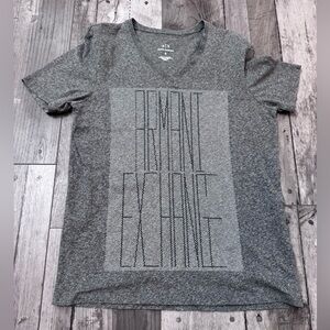 Armani Exchange A|X Men's V-Neck Gray Tee Fitted T-Shirt Small